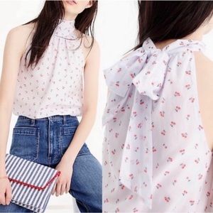 JCrew Cherry Print Tie Neck Halter Top - 2T🍒